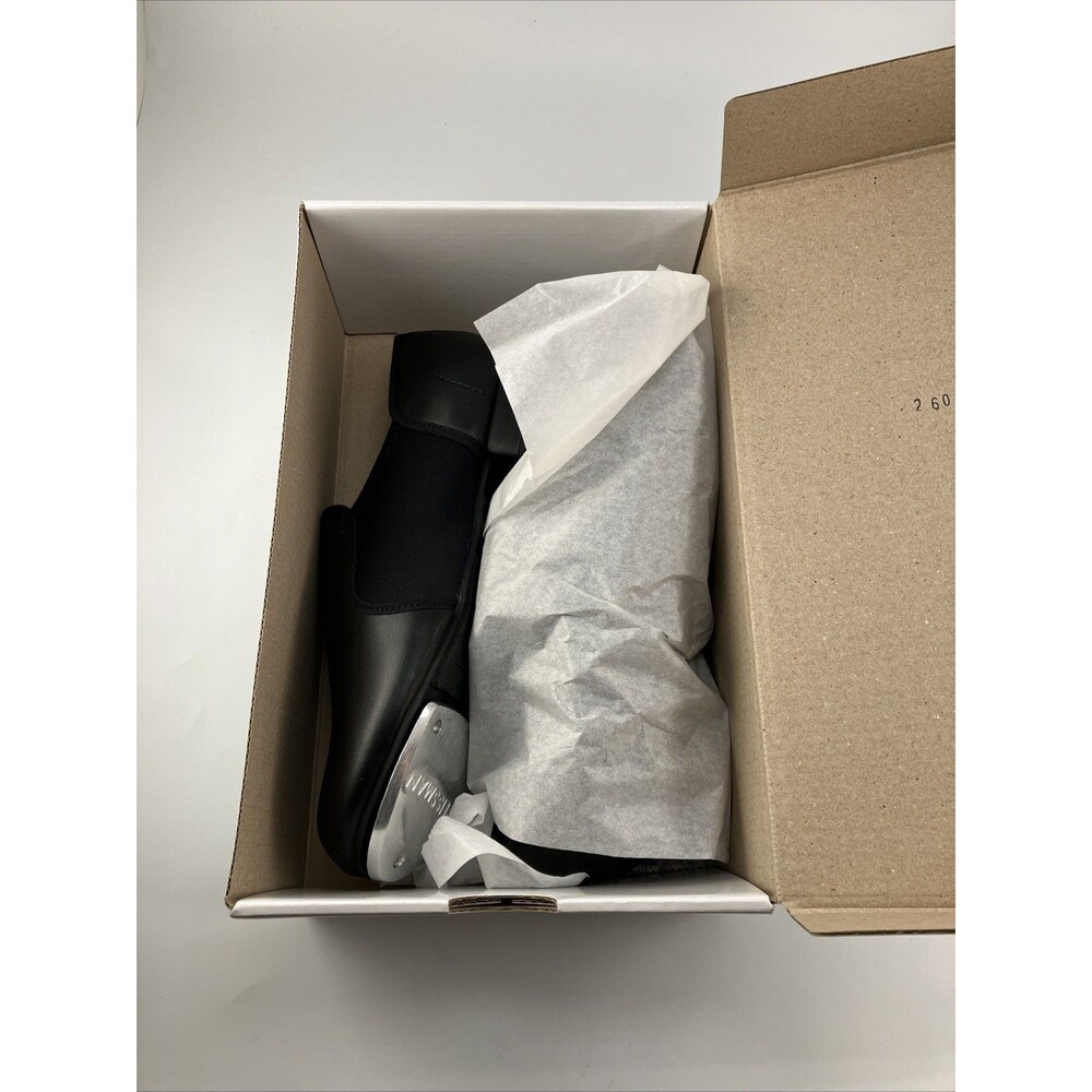 Weissman Black Slip-on Tap Dance Shoe black Size 7.5AM Style W1500 - Picture 8 of 9